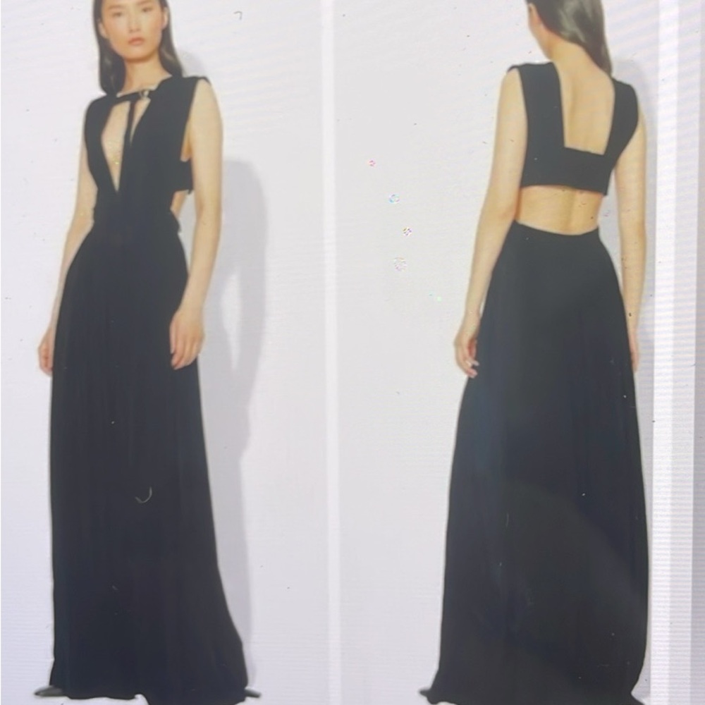 Proenza Schouler Black Backless Cutout Gown